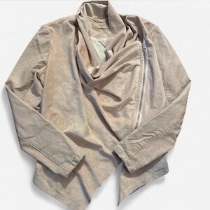 Blank NYC Beige Drape Front Blazer